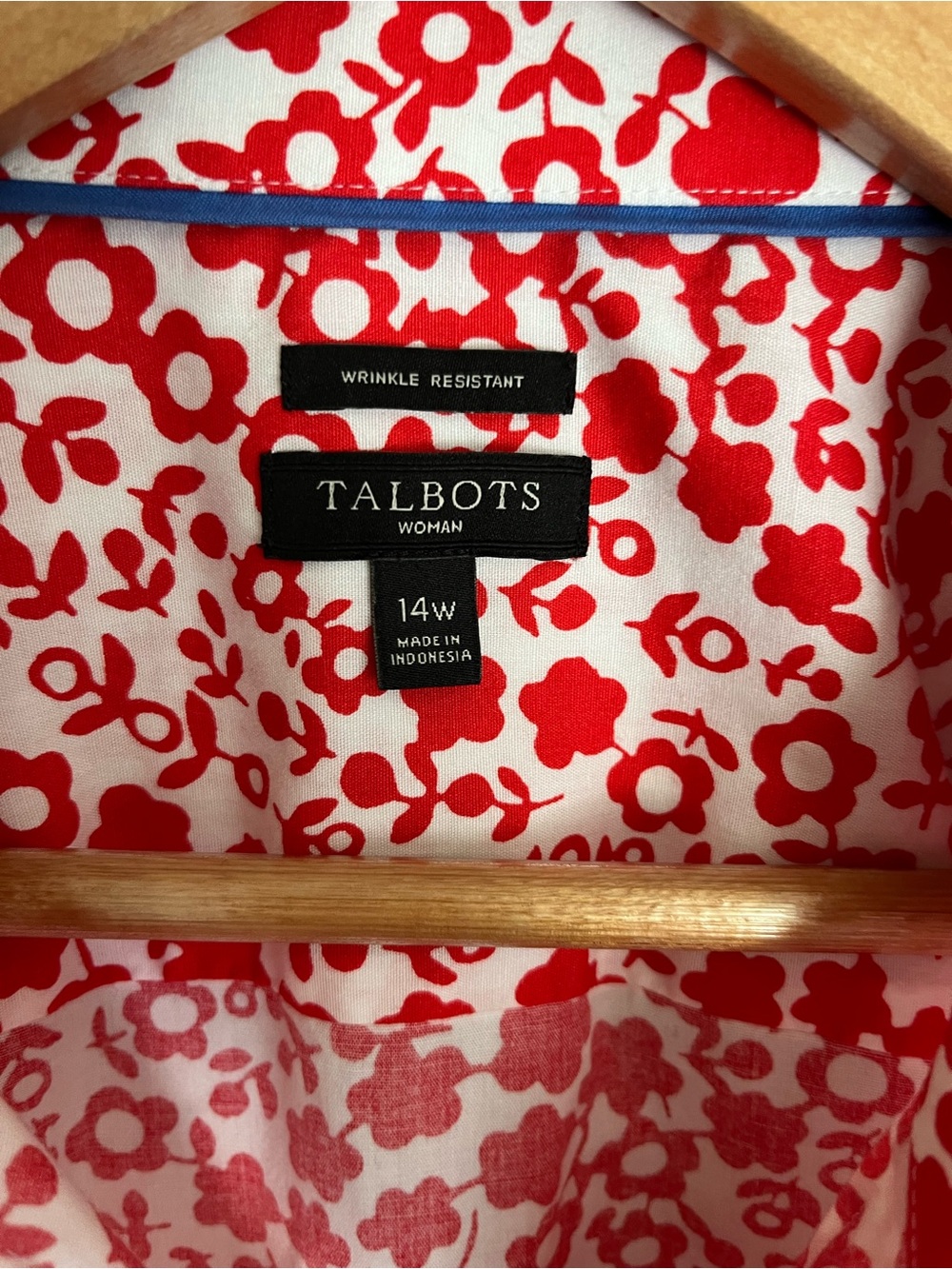 Talbots Wrinkle Resistant Button Down Shirt Ditsy Floral Daisy Pattern Size 14 - Picture 3 of 7